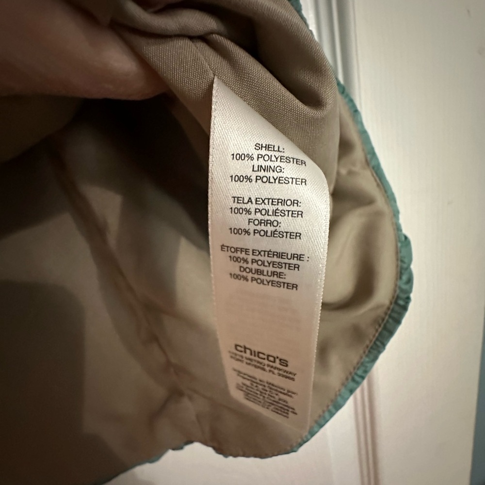 Chicos Iridescent Teal/Brown Zip Front Essi Vest Size 2 - Picture 3 of 6